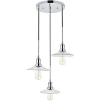 Waltz 3 light chrome Pendant