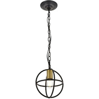Octavia 1 light Brass and Dark Brown Pendant