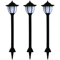 vidaXL Outdoor Solar Lamps 3 pcs LED Black