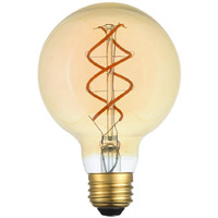 LED Decorative Helix vertical 2000K nostaligic filament 6 watts 300 lumens amber tint G25 light bulb