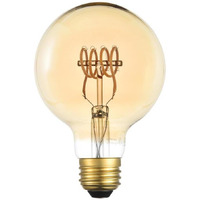 LED Decorative Helix horizontal 2000K nostaligic filament 6 watts 300 lumens amber tint G25 light bulb