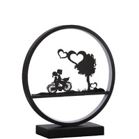 13-Inch Girl And Boy On Bicycle Led Accent Table Lamp