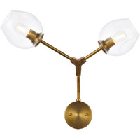 Cavoli 2 lights brass wall sconce
