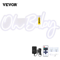 VEVOR Oh Baby Neon Sign for Wall Decor, with Remote Control and Dimmable Switch for Baby Shower decorations, Birthday Party, Wedding Decor, 23.5x12 inches (Warm White)