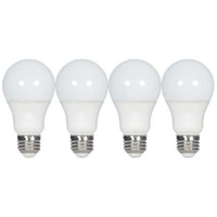 Satco 9.5 WATT A19 LED FROST 5000K MEDIUM BASE 220 DEG. BEAM ANGLE 120 VOLT NON-DIMMABLE 4-PACK