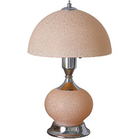 24 Pale Pink Crackle Glass Table Lamp with Nightlight