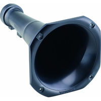 Plastic exponential screw on replacement horn. Compact size, flat front. 25 mm (1-in) throat