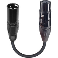ProX XC-DMX3M5F 6" DMX Male 3-Pin to DMX Female 5-Pin Coupler Patch Cable
