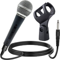 5 core Premium Vocal Dynamic cardioid Handheld Microphone Neodymium Magnet Unidirectional Mic 16ft Detachable XLR Deluxe cable to  Audio Jack Mic clip OnOff Switch for Karaoke Singing ND-58(D0102HXU7VT)