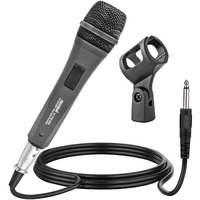 5 cORE Premium Vocal Dynamic cardioid Handheld Microphone Neodymium Magnet Unidirectional Mic 16ft Detachable XLR Deluxe cable to  Audio Jack OnOff Switch for Karaoke Singing PM 608(D0102H7U78T)