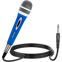 5 CORE Premium Vocal Dynamic Cardioid Handheld Microphone Unidirectional Mic with 12ft Detachable XLR Cable to inch Audio Jack and On/Off Switch for Karaoke Singing (Blue) PM 286 BLU