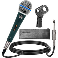 5 core Microphone Pro Microfono Dynamic Mic XLR Audio cardiod Vocal Karaoke ND 58 BLU(D0102H7XF0P)