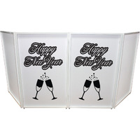 New Year Toast Design Enhancement Scrim - Black Script on White | Set of Two
