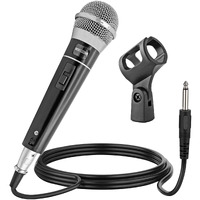 5 cORE Premium Vocal Dynamic cardioid Handheld Microphone Unidirectional Mic with 16ft Detachable XLR cable to  inch Audio Jack and OnOff Switch for Karaoke Singing PM 100(D0102H719ET)