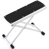 5 core guitar Footstool White Adjustable guitar Foot Rest Solid Iron guitar Foot Stand with 6-Level Height Sturdy and Durable guitar Leg Rest Step- gFS WH(D0102H52Z9T)
