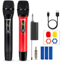 5 Core Wireless Microphones Pair UHF Professional Handheld Microfonos Inalambricos Dual Cordless Mic System for Karaoke Singing Wedding DJ Party Speech Church - WM UHF 02