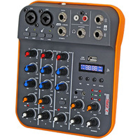 5 Core Audio Interface Mixer 4 Channel PC XLR Bluetooth USB DJ Music Podcast Karaoke Sound Board - MX 4CH