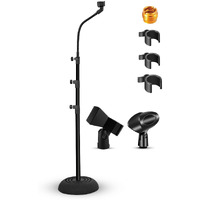 5 Core Mic Stand Floor Adjustable Universal Heavy Duty Gooseneck Microphone Stands Round Base Soporte De micrfono - MS RBP 3T GSE