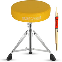 5 CORE Drum Throne Padded Guitar Stool Height Adjustable Music Chair Seat Universal for Adults & Kids with Anti Slip Rubber Feet - DS CH YLW