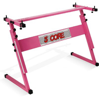5 CORE Keyboard Stand Z Style Adjustable Electric Piano Riser Foldable & Sturdy Lift Holder For 54 61 Keys Instruments Baby Pink - KS Z1 BPNK