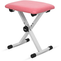 5 CORE Keyboard Bench Pair X Style Piano Stool Thick Padded 12 to 18.5 inch Adjustable Keyboards Chair Pink KBB02PNK
