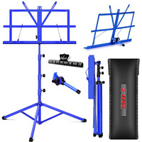 5 Core Music Stand 2 in 1 Dual Use Sheet Music Professional Portable Adjustable 27.6-67 Inch Folding Music Note Holder Tripod Stands - MUS FLD 4S