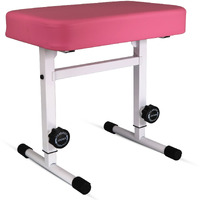 5 CORE Keyboard Bench Piano Stool T Style Pink Thick Padded Cushion Seat | Height Adjustable 17 to 22 inch | Keyboard Chair (PU Leather) KBB H-ADJ PNK