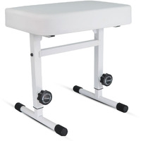 5 CORE Keyboard Bench Piano Stool T Style White Thick Padded Cushion Seat | Height Adjustable 17 to 22 inch | Keyboard Chair (PU Leather) KBB H-ADJ WH
