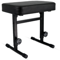 5 CORE Keyboard Bench Piano Stool T Style Black Thick Padded Cushion Seat | Height Adjustable 17 to 22 inch | Keyboard Chair (PU Leather) KBB H-ADJ BLK
