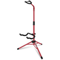 5 CORE Guitar Stand Floor Adjustable Heavy Duty Tripod Acoustic Electric Bass Cello Upright Folding Stands w Neck Holder For On Stage Studio - GSH HD RED