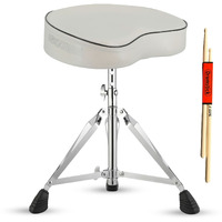 5 CORE Drum Throne Thick Padded Comfortable Guitar Stool with Memory Foam Adjustable Padded Keyboard Chair Metal Piano Stool Premium Musician Chair White DS CH WH SDL