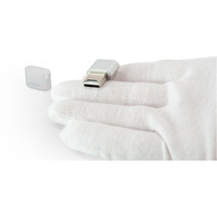 Keychain Pocket-Sized Silver MicroSD Reader for File Management works on Mac