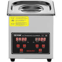 VEVOR Ultrasonic Cleaner with Digital Timer & Heater, Professional Ultra Sonic Jewelry Cleaner, Stainless Steel Heated Cleaning Machine for Glasses Watch Rings Small Parts Circuit Board (2L)