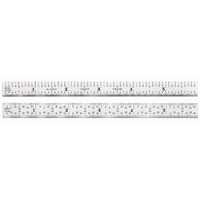 C305R-6 Full Flexible Steel Rule with Inch Graduations, 5R Style Graduations, 6" Length, 1/2" Width, 1/64" Thickness