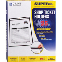 Shop Ticket Holders, Stitched, both sides clear, 8 1/2 x 11, 25/BX, 46911