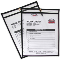 Shop Ticket Holders, Stitched, both sides clear, 9 x 12, 25/BX, 46912