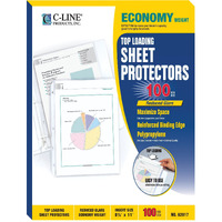Economy Weight Polypropylene Sheet Protector, reduced glare, 11 x 8 1/2, 100/BX, 62017