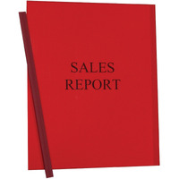 Vinyl Report Covers with Binding Bars, Red, matching binding bars, 11 x 8 1/2, 50/BX, 32554