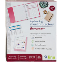 Heavyweight Polypropylene Sheet Protector, non-glare, 11 x 8 1/2, 100/BX, 62028