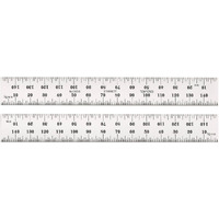 C635-150 150mm Spring-Tempered Steel Rule with Millimeter Graduations, Graduations at mm and 1/2mm on Both Sides