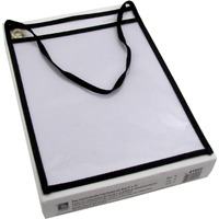 Shop Ticket Holder With Strap, black, stitched, both sides clear, 9 X 12, 15/BX, 41922