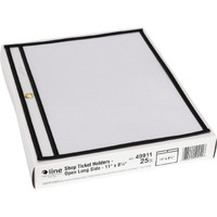 Shop Ticket Holders, Stitched, both sides clear, Open long side, 11 x 8 1/2, 25/BX, 49911