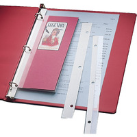 Self-Adhesive Attaching Strips, 3-hole punched, 11 x 1, 200/BX, 64713