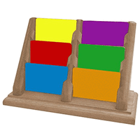 Wooden Mallet 6 Pocket Countertop Business Card Holder, Mahogany