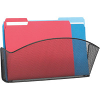 Safco Onyx Mesh Wall Pockets - 9" Height x 15" Width x 3" Depth - Black - Steel - 1 Each