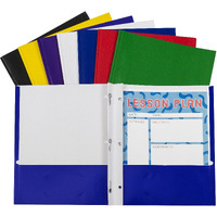 Recycled Two-Pocket Paper Portfolios with Prongs, Assorted (Set of 100 Folders)