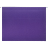 School Smart Mediumweight Manila Stock 1/5 Cut Colored Hanging File Folder, Letter, Purple, Pack of 25