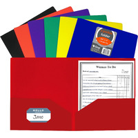 Two-Pocket Heavyweight Poly Portfolio Folder, Primary Colors (Color May Vary) (Set of 36 Folders)