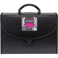 21-Pocket Legal Size Expanding File with Handle, Black, 1/EA, 58320