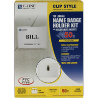 Clip Style Badge Holders, Sealed with inserts, 4 x 3, 50/BX, 95543
